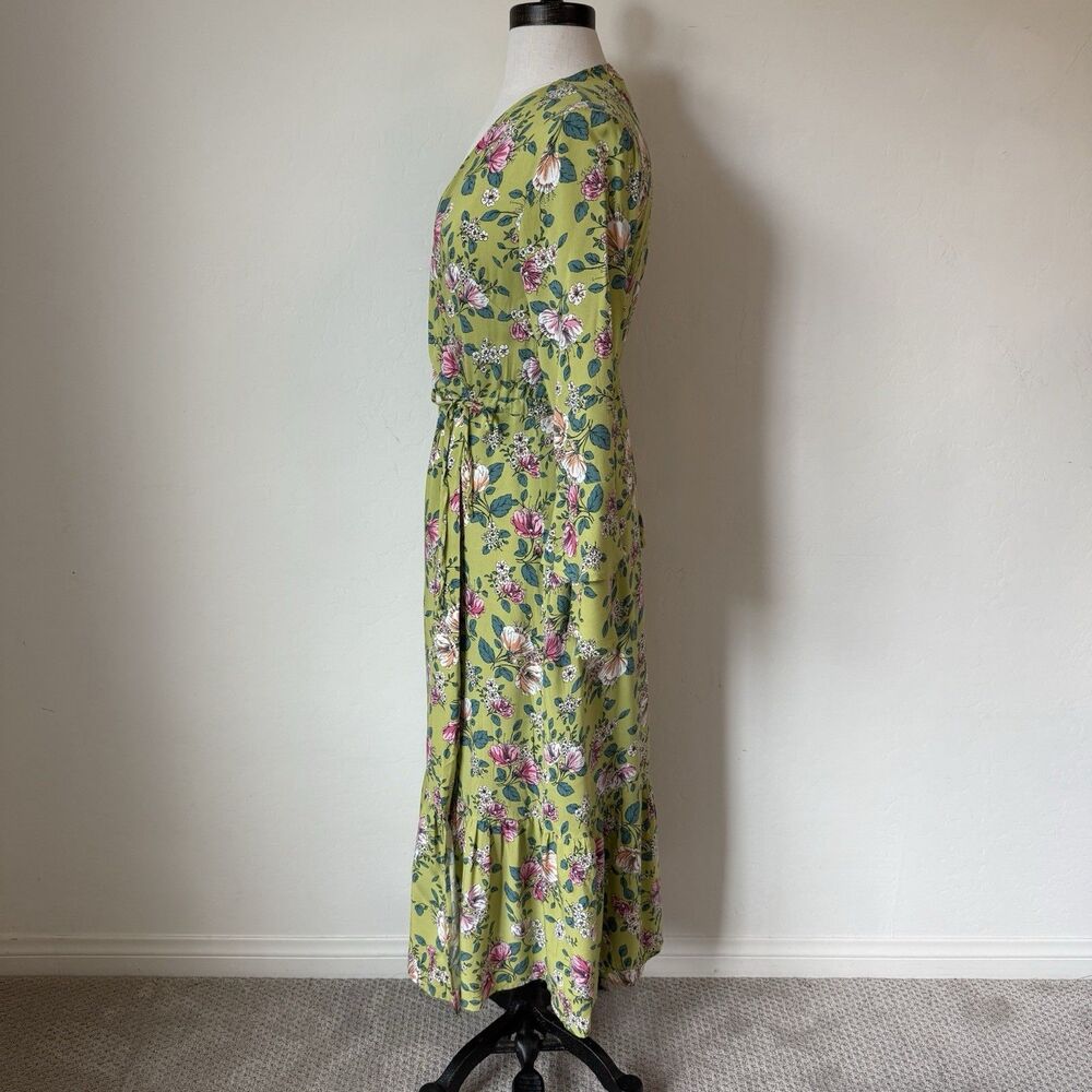 Womens Boho Floral True Wrap Bell Sleeve Maxi Dress Spring Wedding Guest Travel - Picture 11 of 16
